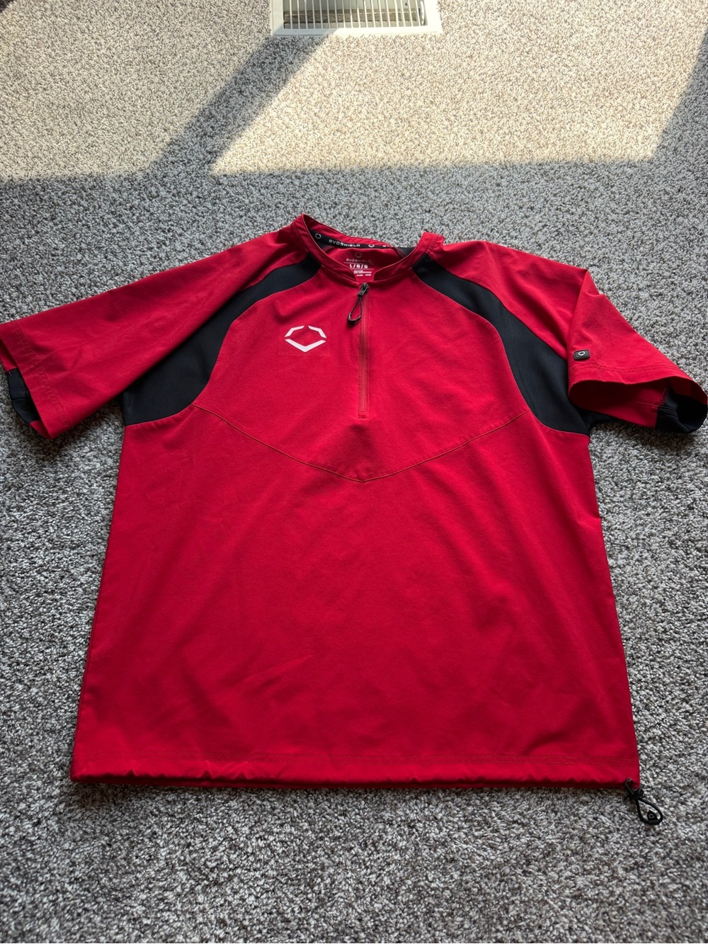 EvoShield Red Short-Sleeve Athletic Pullover with Black Accents